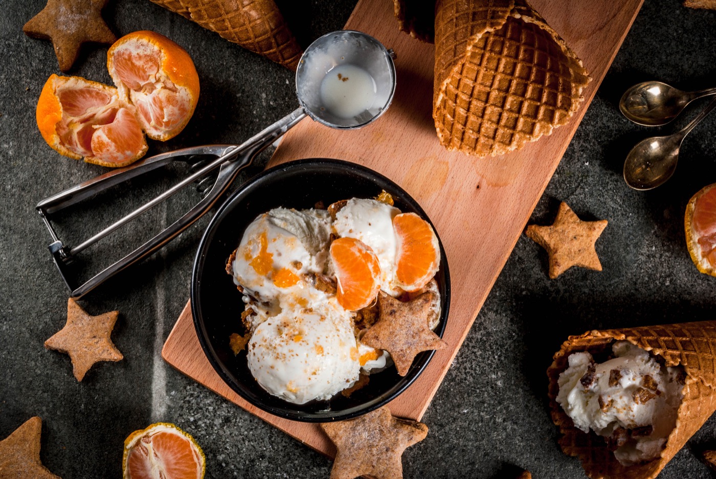 Ice-cream and dessert tasting concept